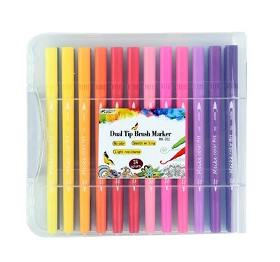 Set Pen Tip Ffibr Dwbl